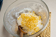 daifuku dough with bits of candied yuzu rind