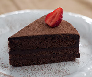 Slice of Chocolate Ganache Cake